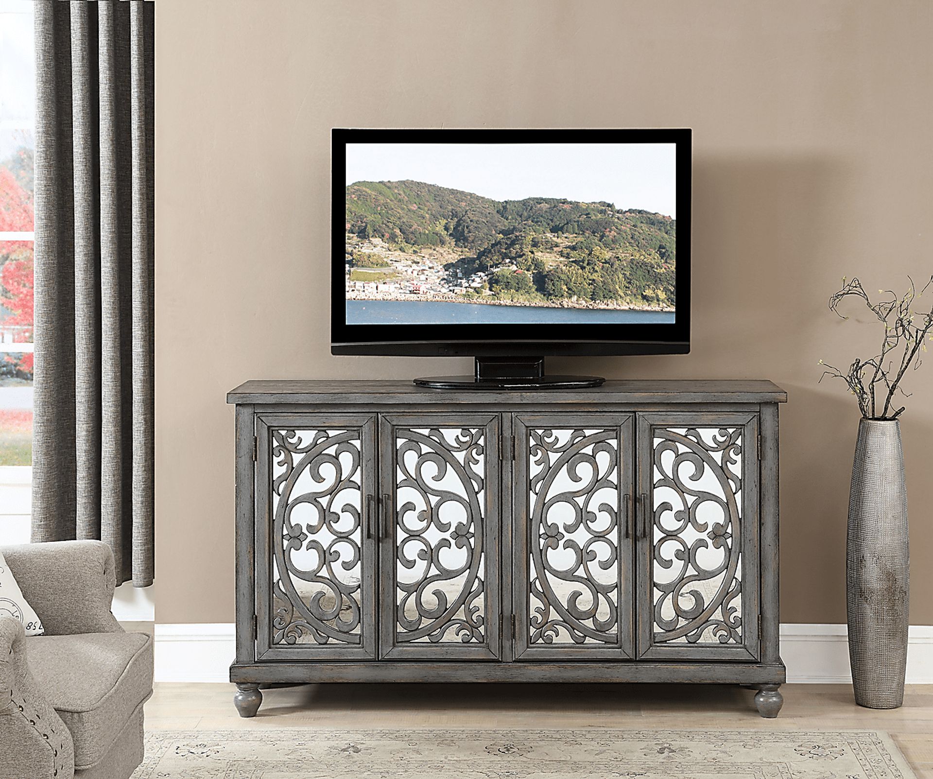 Stirton Gray Credenza - Image 7