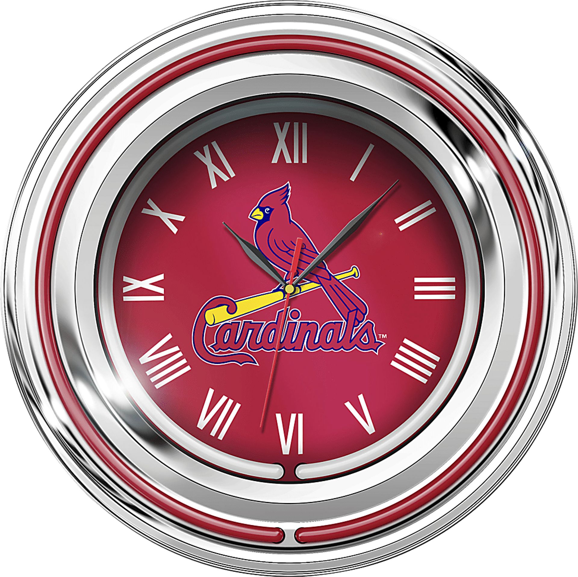 Stl. Cardinals Red Neon Wall Clock - Image 1