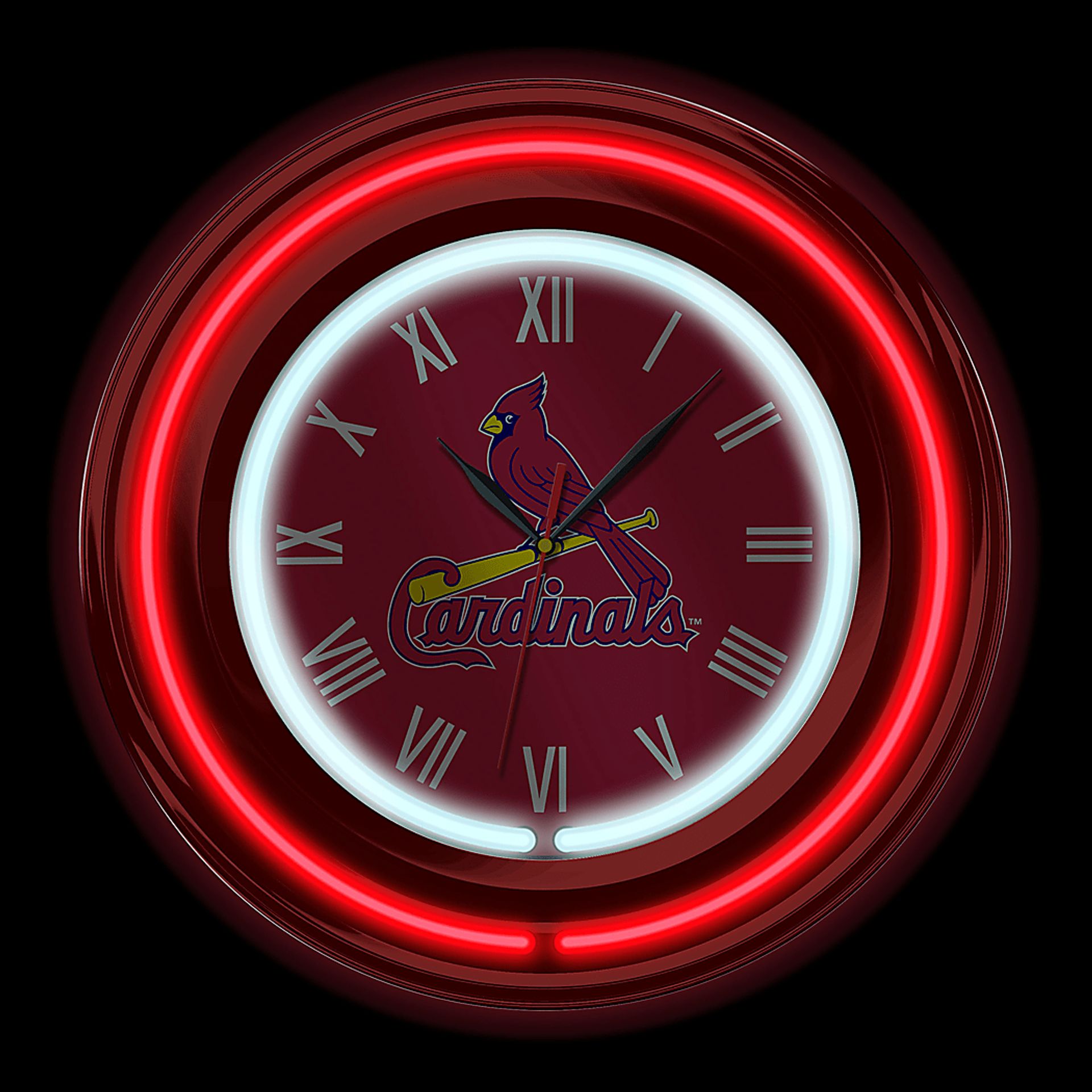 Stl. Cardinals Red Neon Wall Clock - Image 3