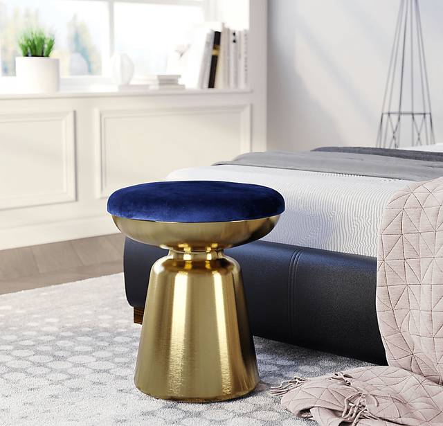Stokley Blue Ottoman - Thumbnail - Image 7