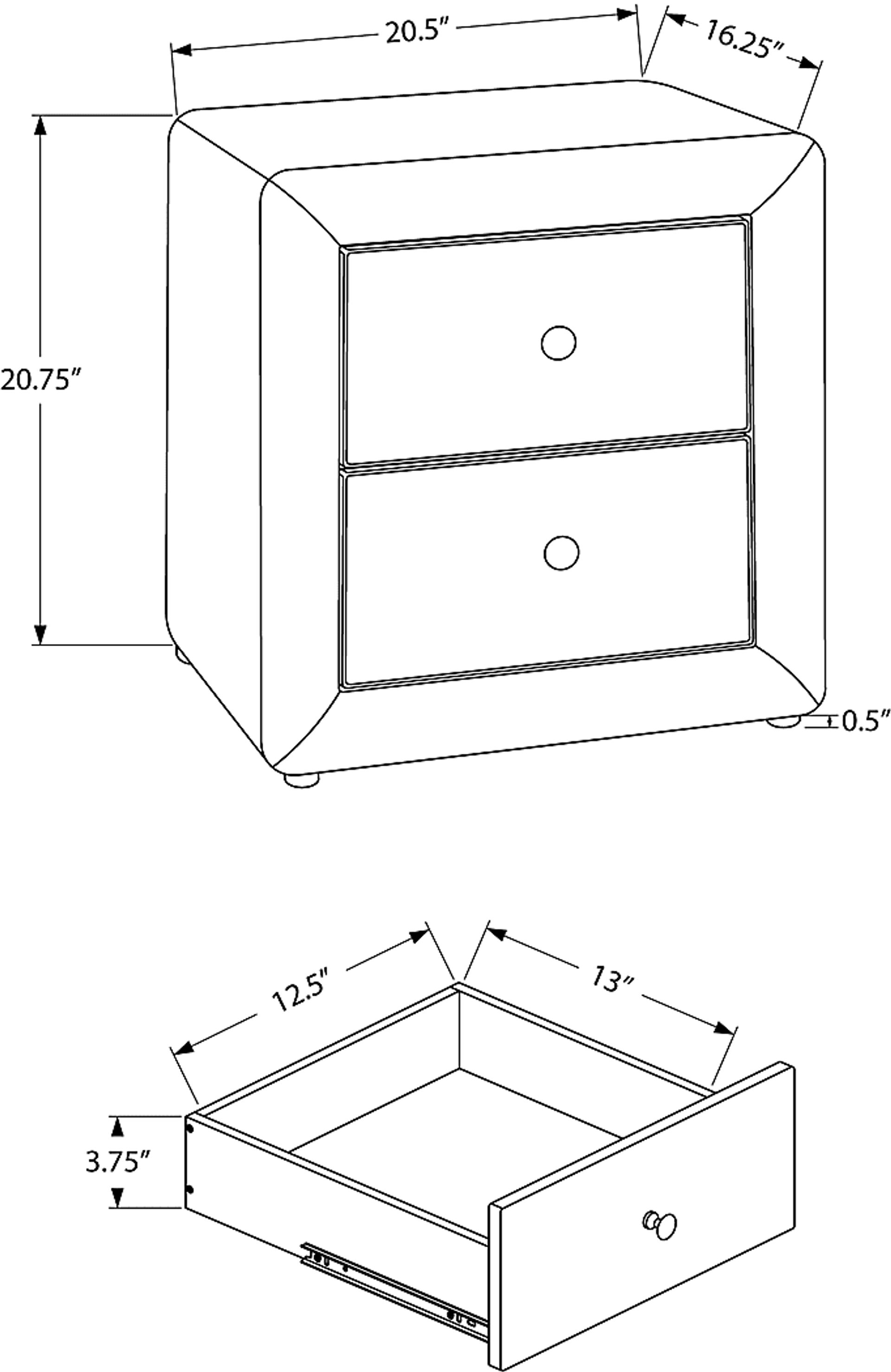 Stomner Dark Gray Nightstand - Image 5