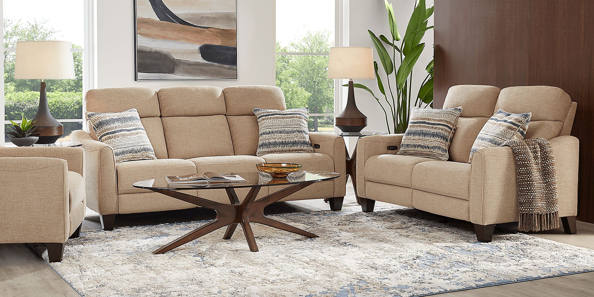 Stonecrest Camel Dual Power Reclining Sofa - Image 2