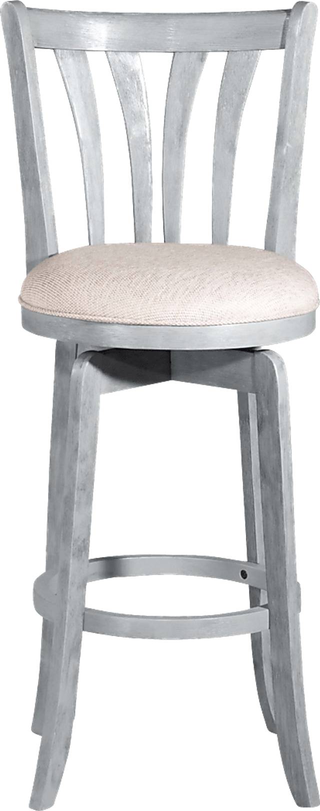 Stoneflower Blue Swivel Barstool - Thumbnail - Image 2
