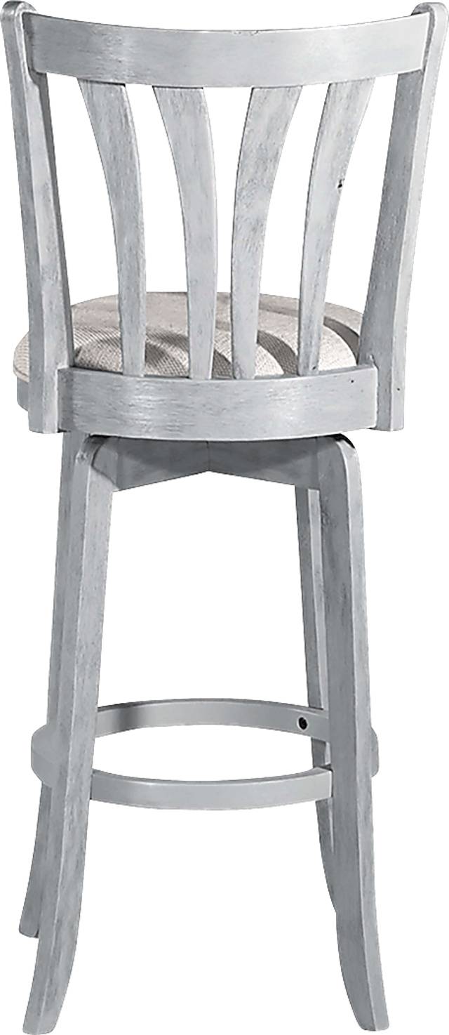Stoneflower Blue Swivel Barstool - Thumbnail - Image 4