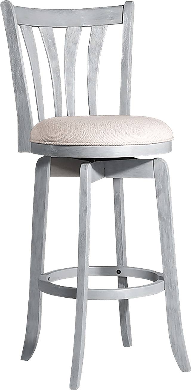 Stoneflower Blue Swivel Barstool - Thumbnail - Image 1