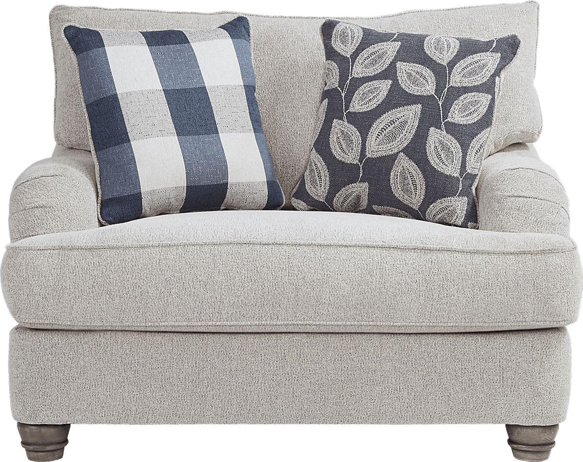 Stonehill 5 Pc Beige Chenille Fabric Living Room Set With Sofa, Chair