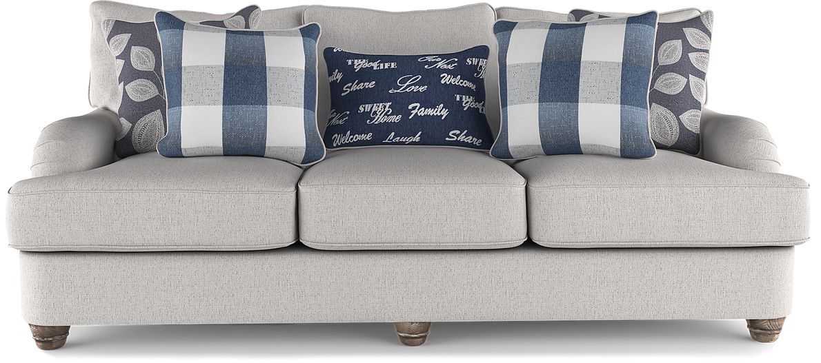 Blue Plaid Sofa Set