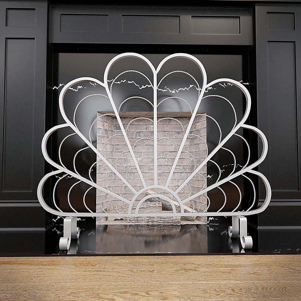 Stonton Silver Fireplace Screen Rooms To Go