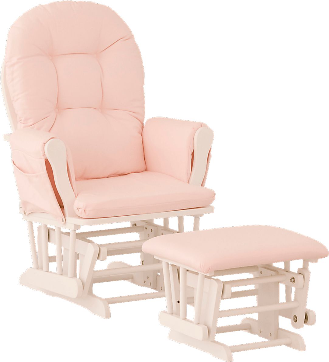 Hoop Pink Microfiber Glider Ottoman Rooms To Go