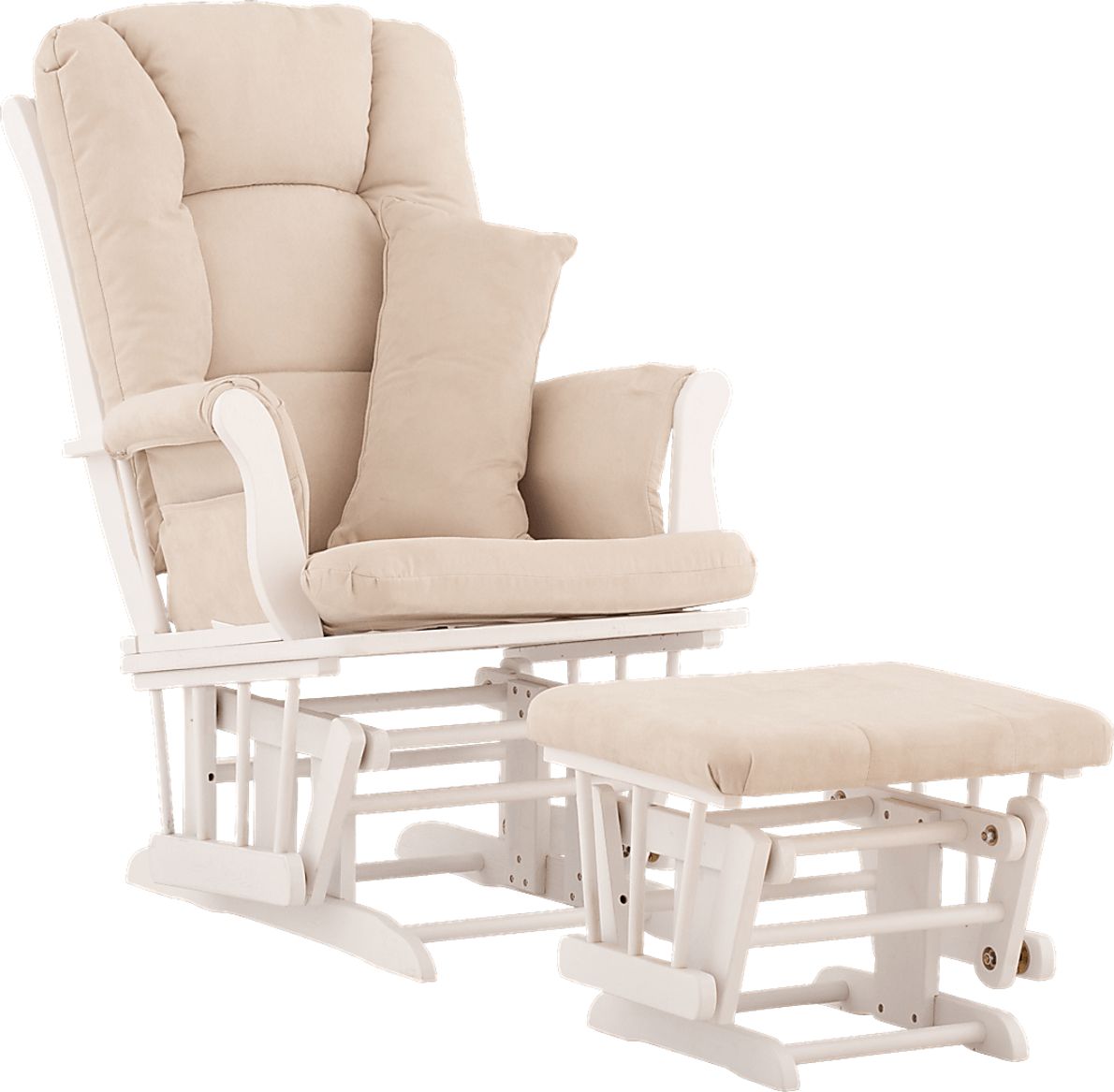 Tuscany Beige White Beige Microfiber Glider Ottoman Rooms To Go