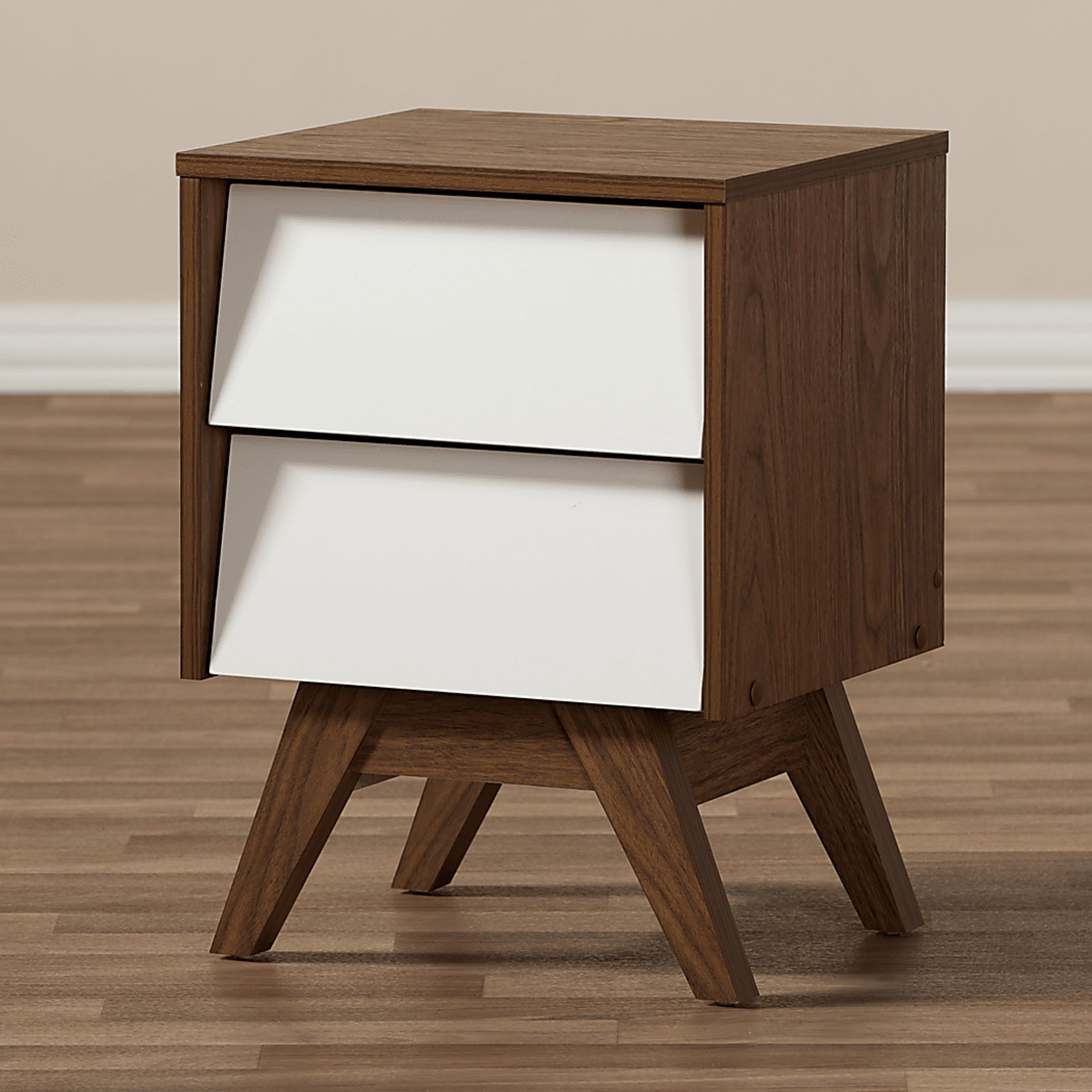 Stormtime White and Brown Nightstand - Image 3