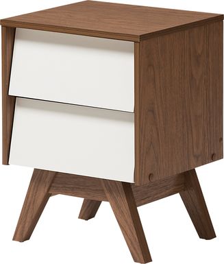 Stormtime White and Brown Nightstand