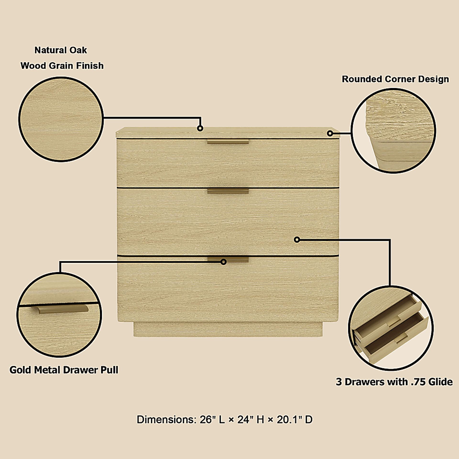 Stormways Brown and Gold Nightstand - Image 6