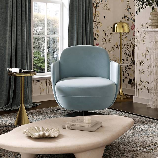 Stormwoody I Blue Swivel Accent Chair - Thumbnail - Image 2