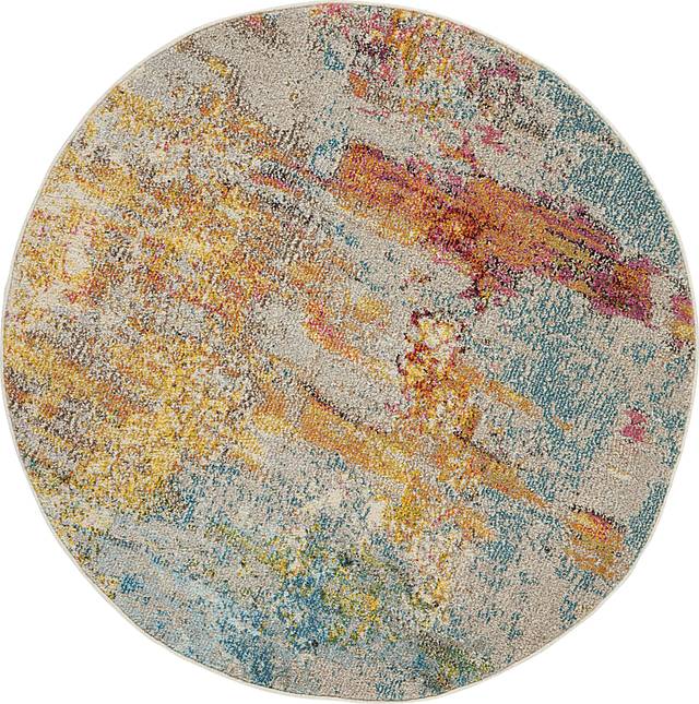 Stormy Skies Blue 5'3 Round Rug - Thumbnail - Image 1