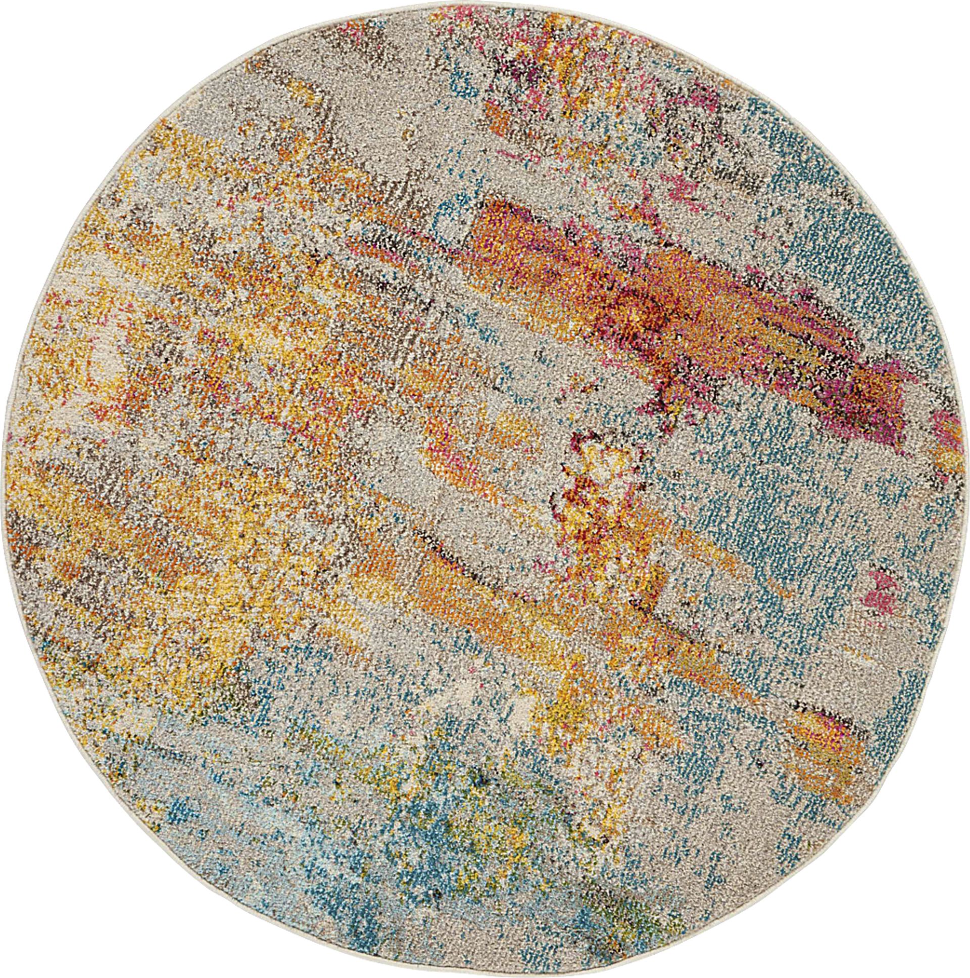 Stormy Skies Blue 5'3 Round Rug - Image 1