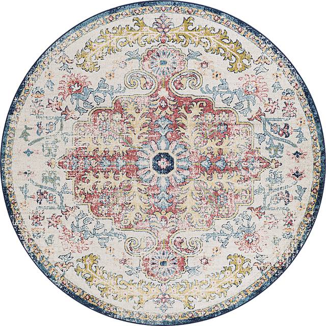 Stradleigh Blue 5'3 Round Rug - Thumbnail - Image 1