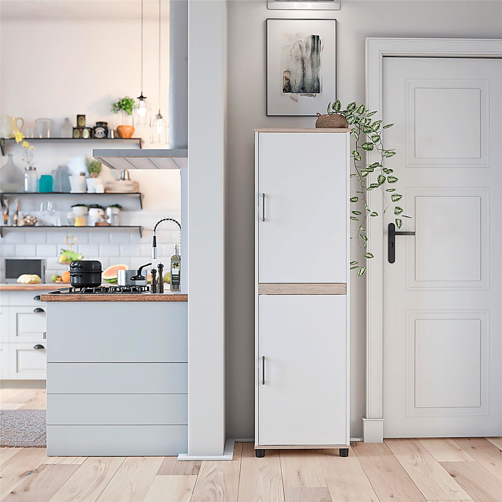 Strasburg White Accent Pantry Cabinet - Image 2
