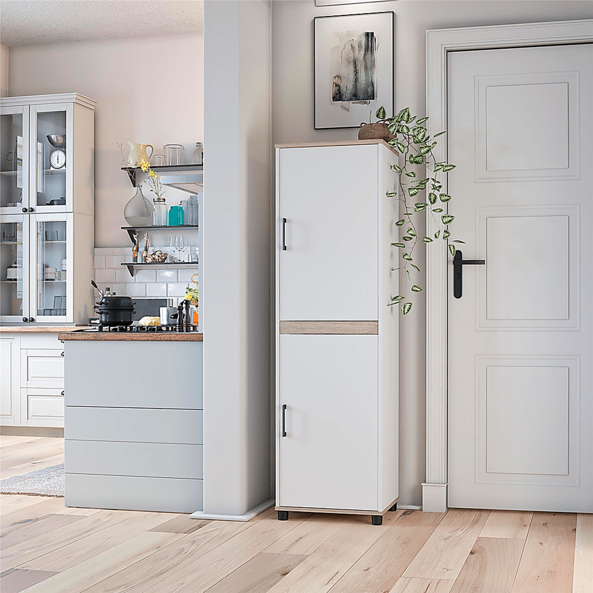 Strasburg White Accent Pantry Cabinet - Image 3