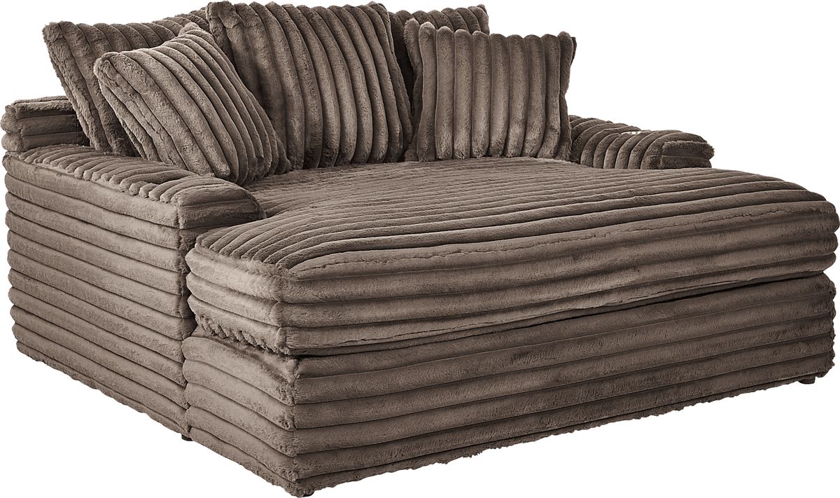 Stratford Brown Velvet Plush Chaise