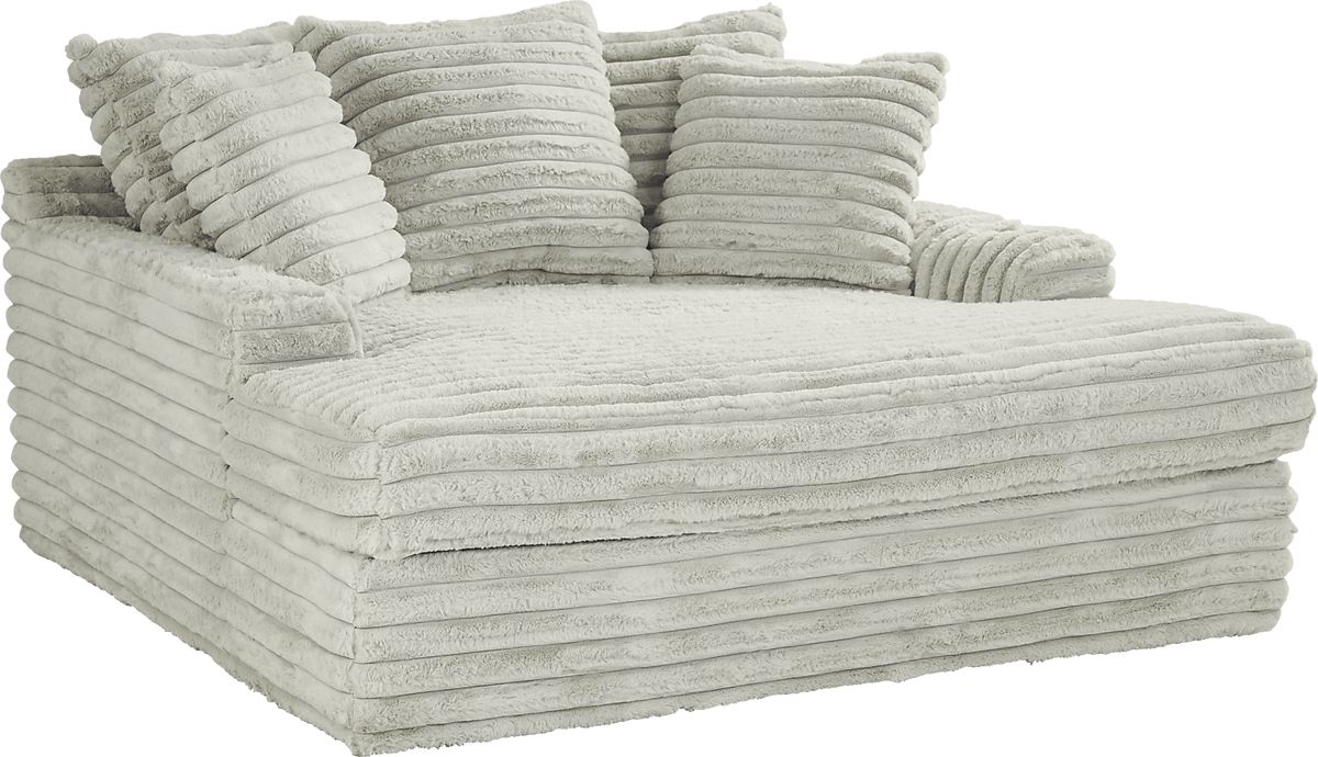 Stratford Gray Velvet Plush Chaise
