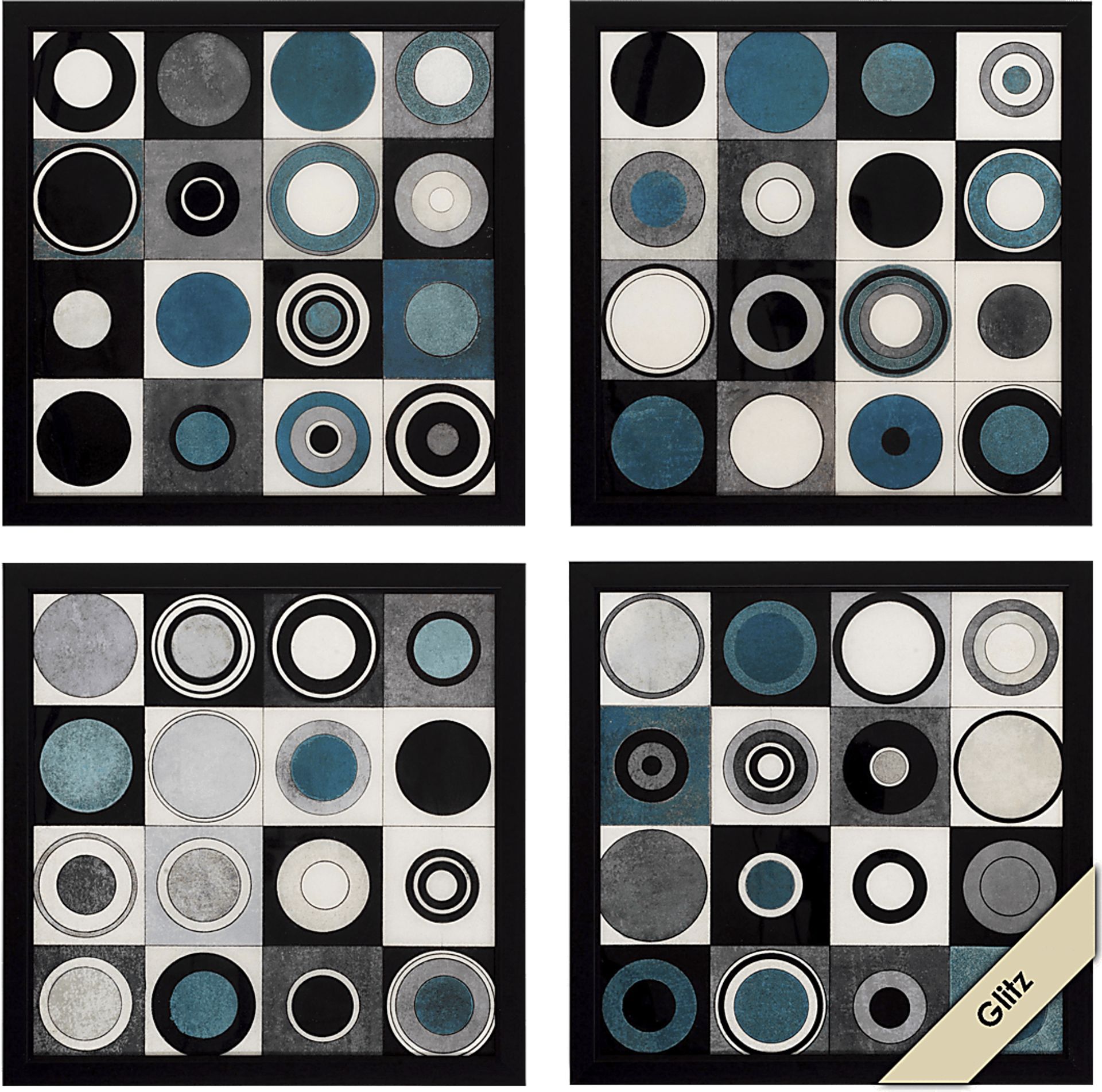 Street Blue Set of 4 Artwork - Image 1