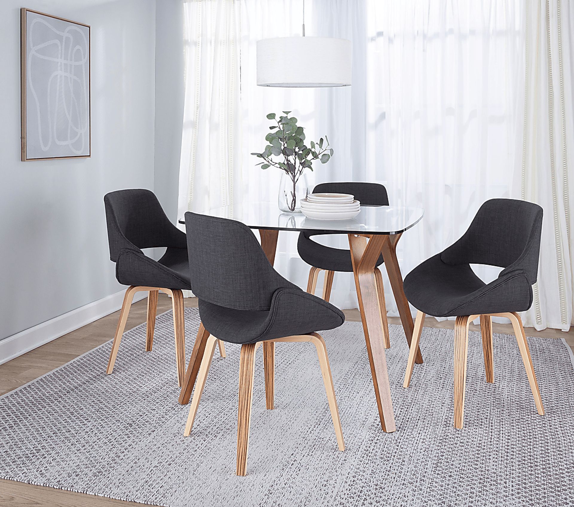 Stroble V Charcoal Dining Chair, Set of 2 - Image 2