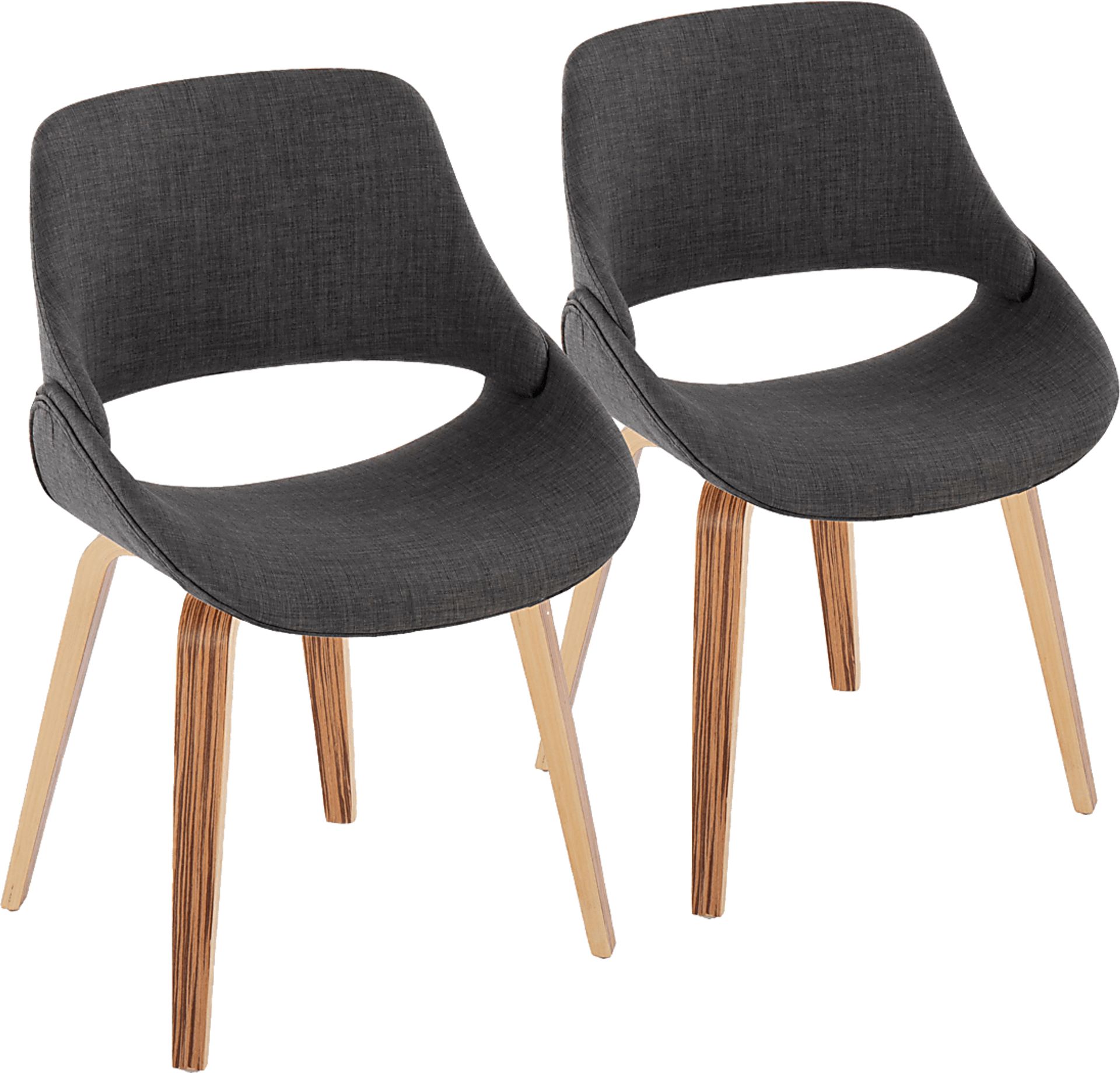 Stroble V Charcoal Dining Chair, Set of 2 - Image 1