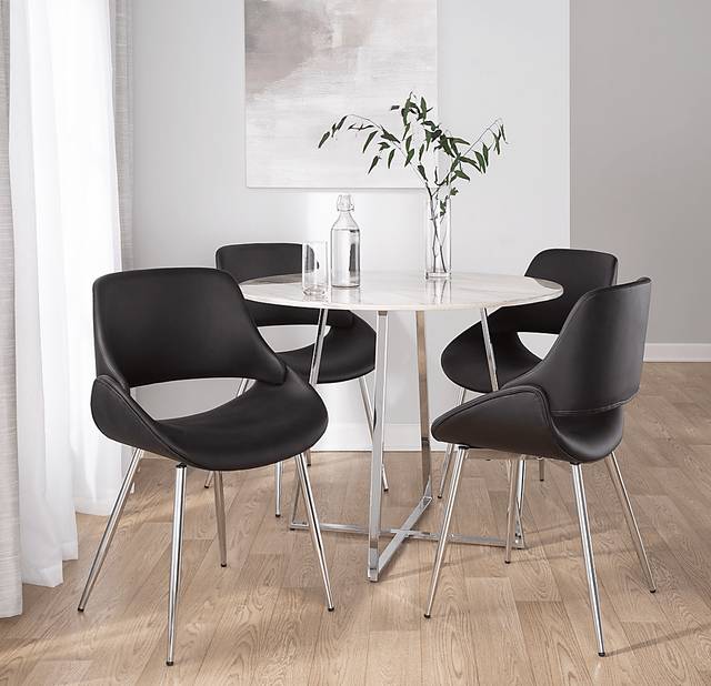 Stroble VII Black Dining Chair, Set of 2 - Thumbnail - Image 3