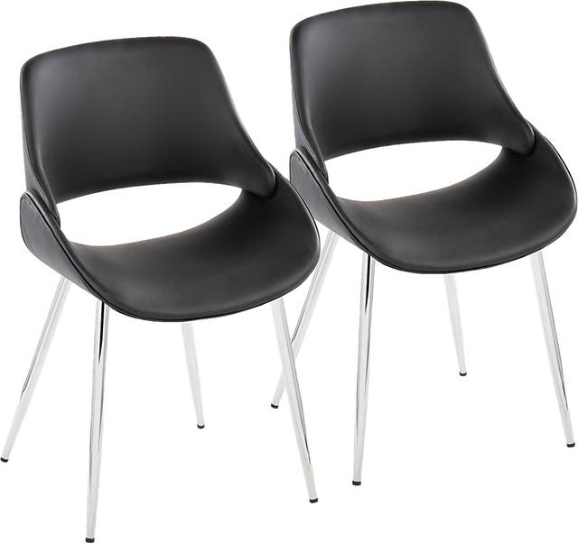 Stroble VII Black Dining Chair, Set of 2 - Thumbnail - Image 1