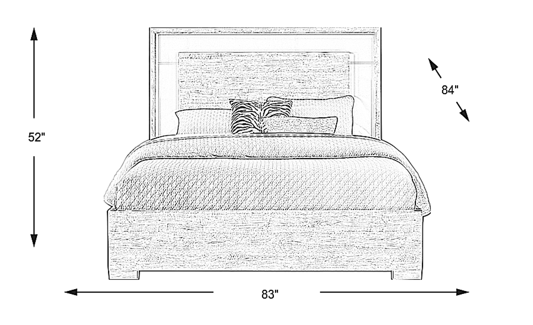 Studio Place Dark Gray 3 Pc King Panel Bed