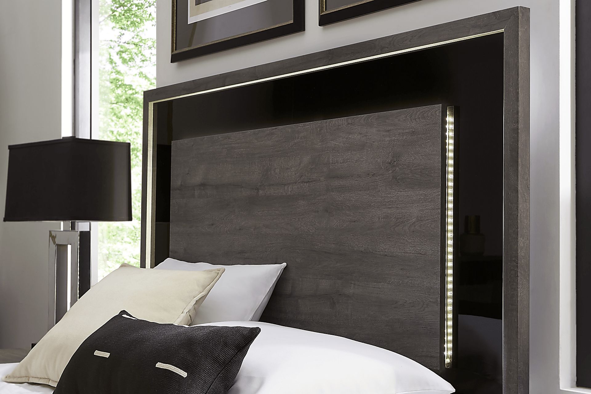 Studio Place Dark Gray 3 Pc King Panel Bed - Image 3
