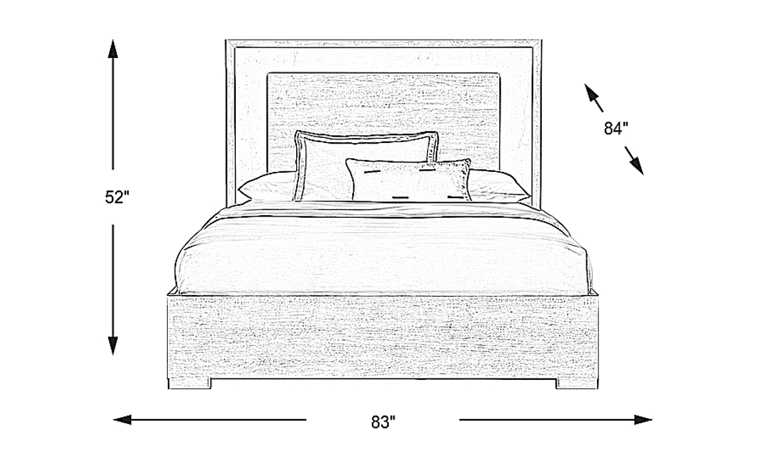Studio Place Dark Gray 3 Pc King Panel Bed