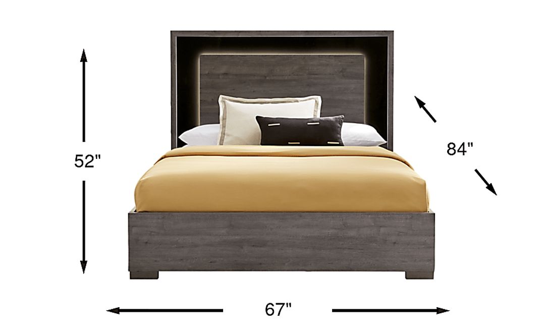 Studio Place Dark Gray 3 Pc Queen Panel Bed