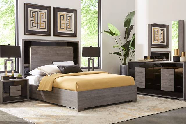 Studio Place Dark Gray 3 Pc King Panel Bed - Thumbnail - Image 2