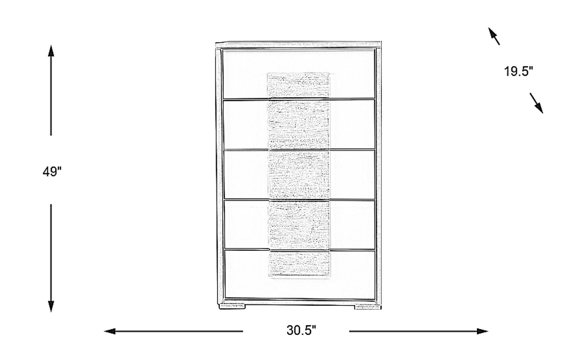 Dimension Image. Please refer to the Dimension Tab on this page for dimension details.