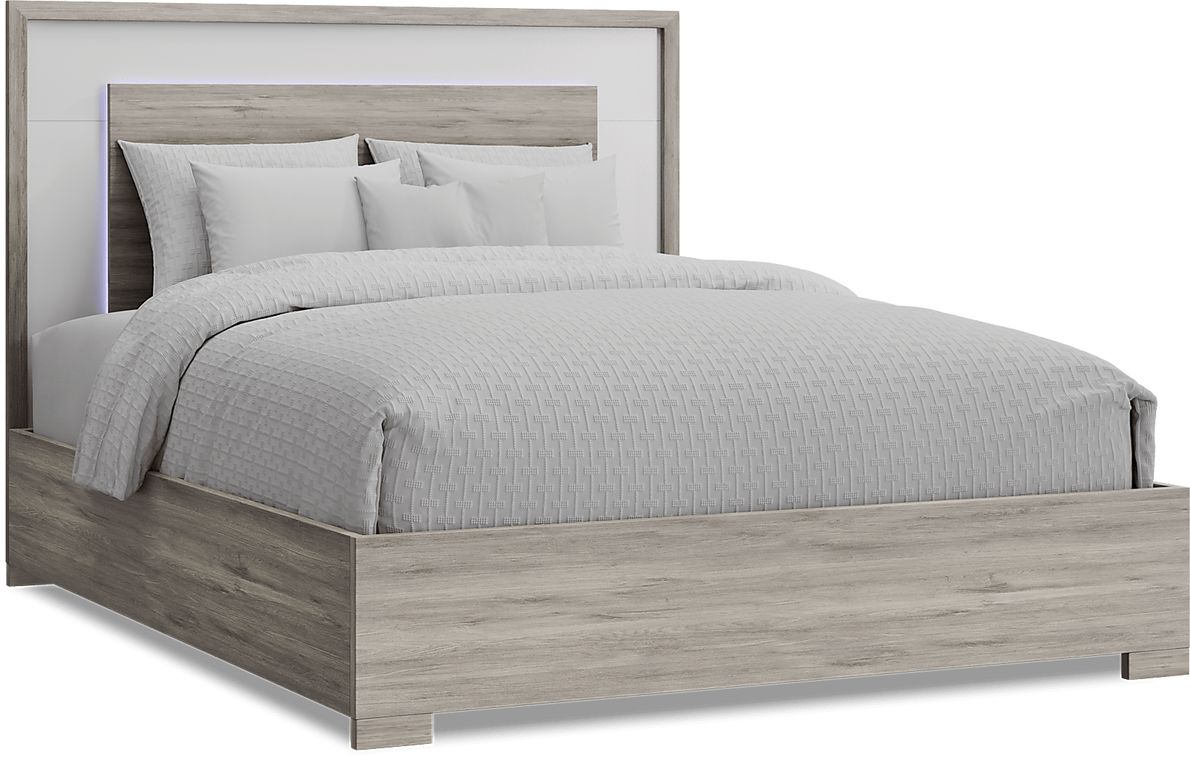 Studio Place Silver Gray 3 Pc Queen Panel Bed Rooms To Go