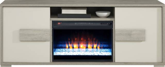Studio Place Silver 70 in. Console with Electric Fireplace - Thumbnail - Image 1