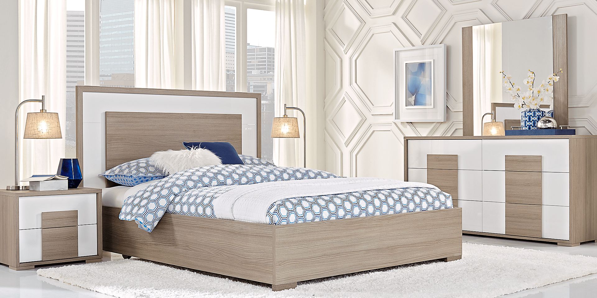 Studio Place Taupe 7 Pc Queen Panel Bedroom - Image 1