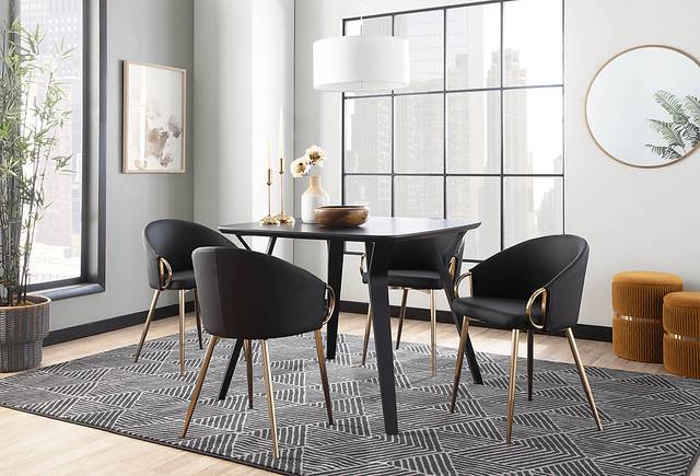 Stumberg I Black Dining Chair, Set of 2 - Thumbnail - Image 4