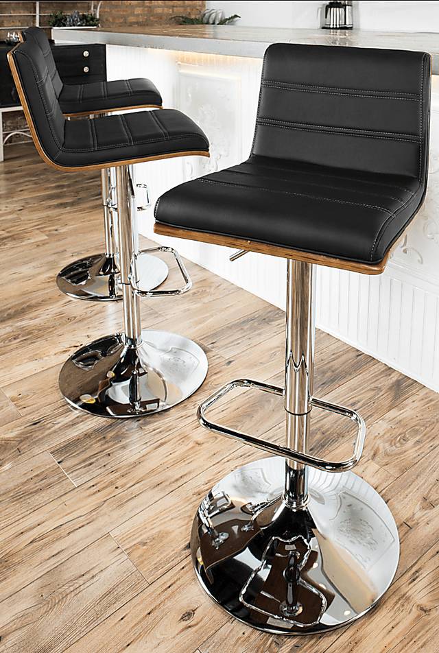 Sturfield Black Adjustable Barstool, Set of 2 - Thumbnail - Image 3