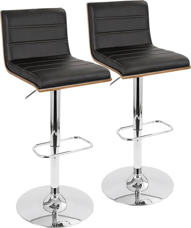 Sturfield Black Adjustable Barstool, Set of 2 - Thumbnail - Image 1