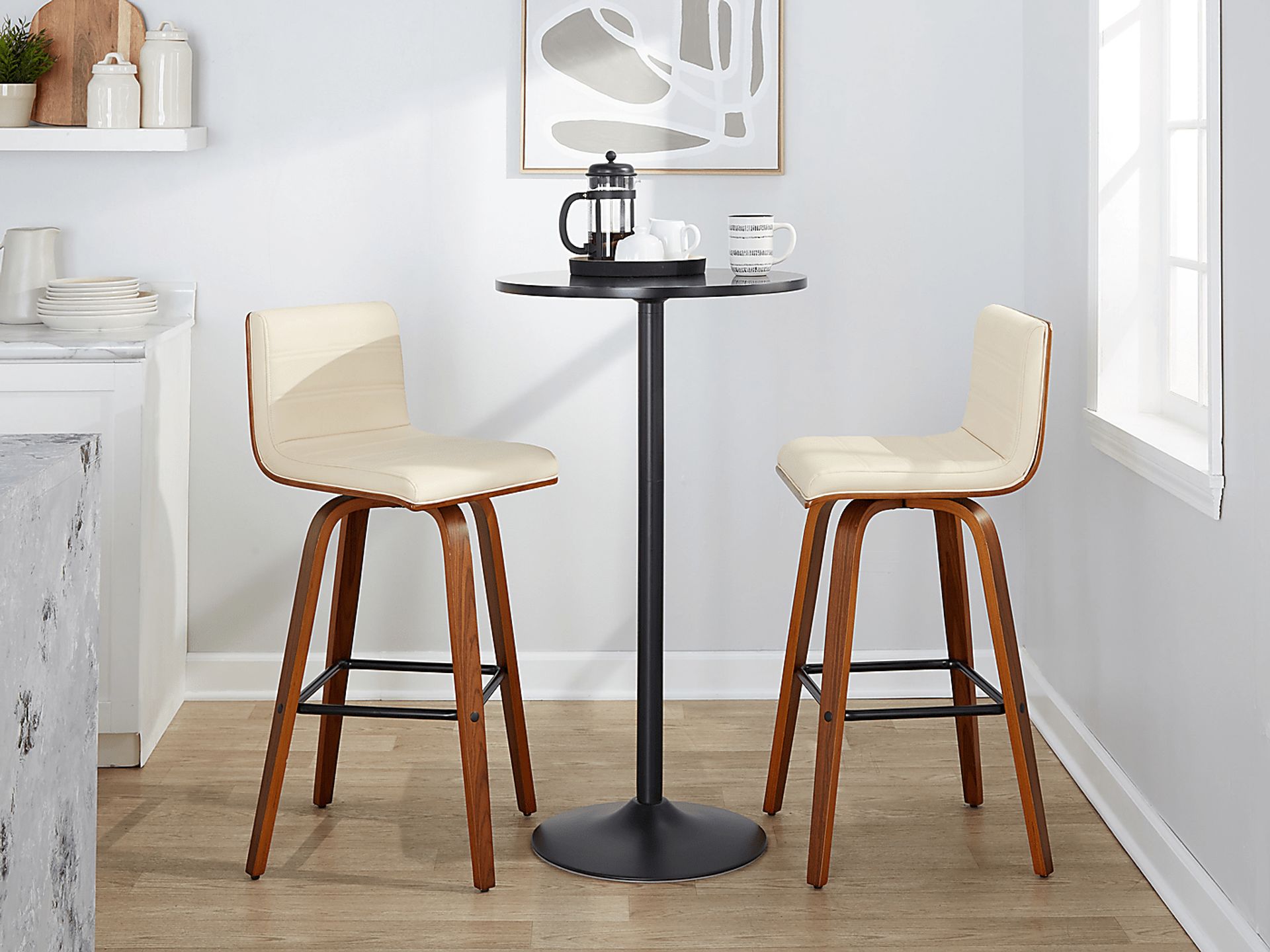 Sturfield II Cream Swivel Barstool, Set of 2 - Image 9