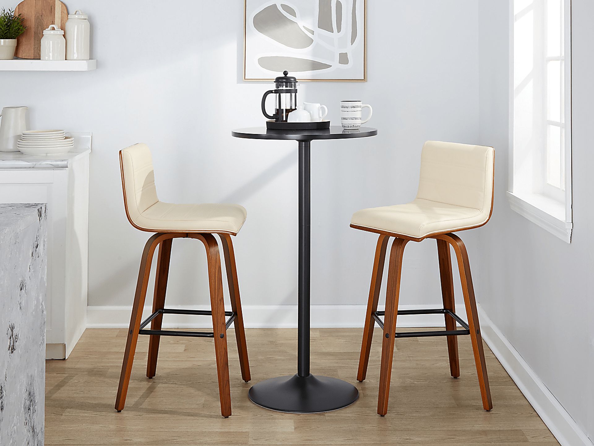 Sturfield II Cream Swivel Barstool, Set of 2 - Image 10