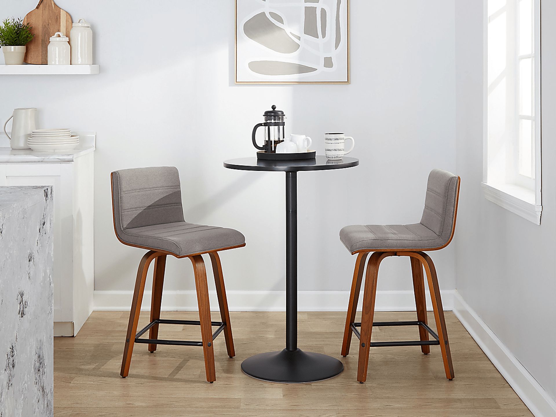 Sturfield II Gray Swivel Counter Height Stool, Set of 2 - Image 9