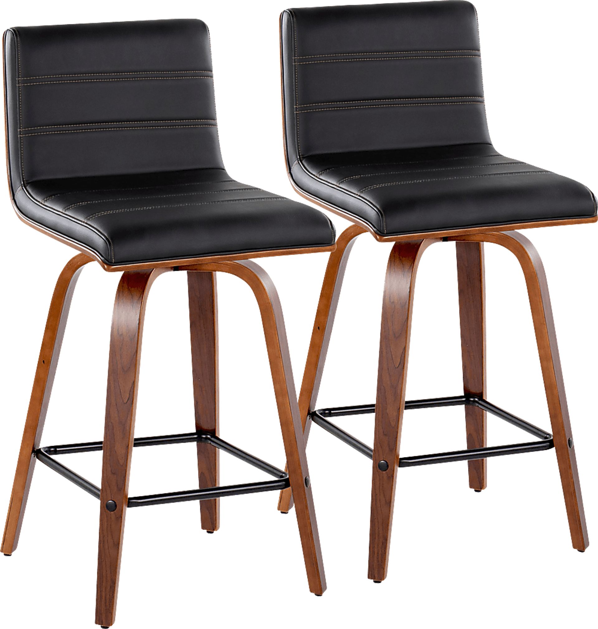 Sturfield III Black Swivel Counter Height Stool, Set of 2 - Image 1