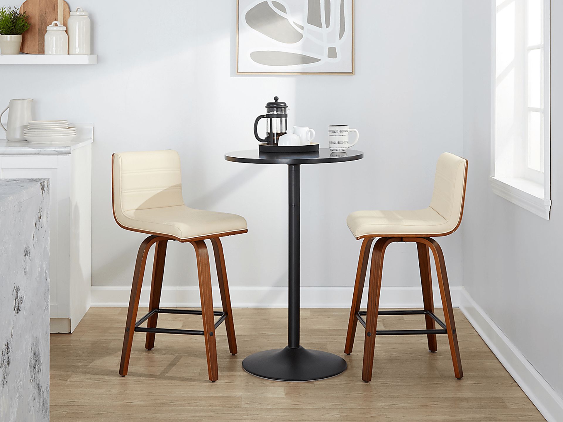 Sturfield III Cream Swivel Counter Height Stool, Set of 2 - Image 9