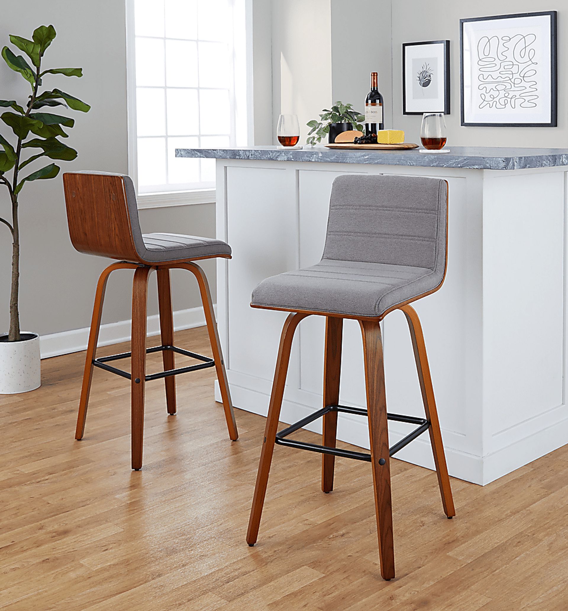 Sturfield III Gray Swivel Barstool, Set of 2 - Image 8