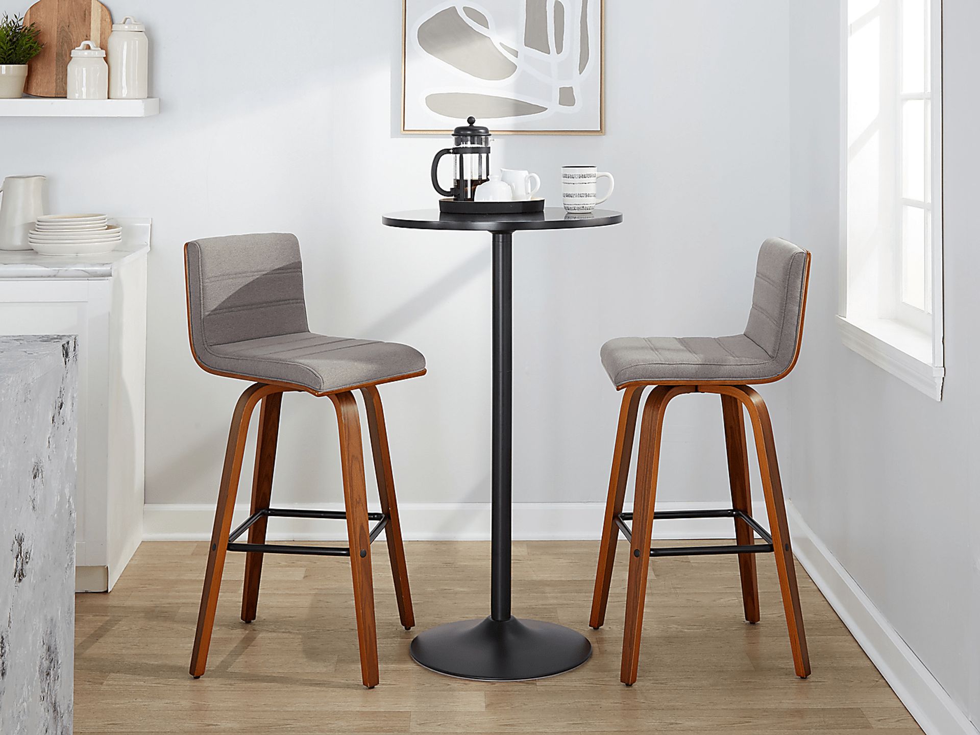 Sturfield III Gray Swivel Barstool, Set of 2 - Image 9