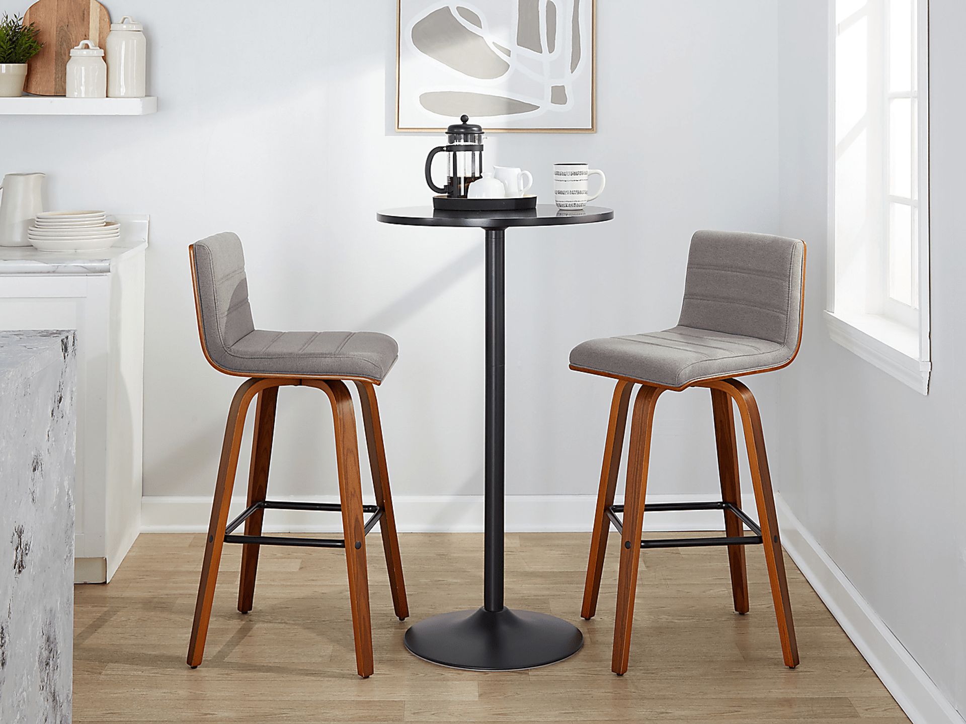 Sturfield III Gray Swivel Barstool, Set of 2 - Image 10